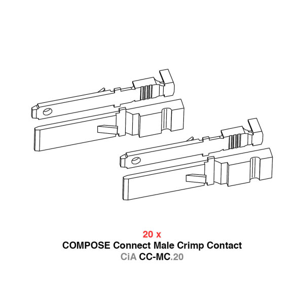 HELIX CiA CC-MC.20 | Flachstecker-Kit für COMPOSE Connect Male Housings | 20 Stück