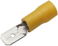 YMS-6 | Kabelschuhe Flachstecker 6,3mm gelb bis 6mm²  100 Stück