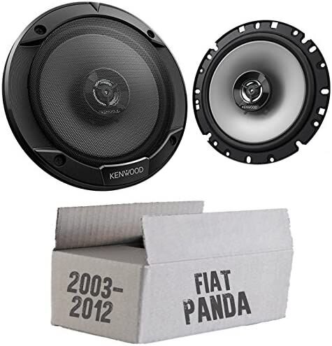 Lautsprecher Boxen Kenwood KFC-S1766 - 16,5cm 2-Wege Koax Auto Einbauzubehör - Einbauset passend für Fiat Panda 169 Front - justSOUND