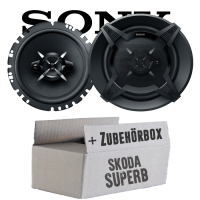 Sony XS-FB1730 - 16,5cm 3-Wege Koax Lautsprecher - Einbauset passend für Skoda Superb Front Heck - justSOUND