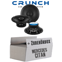 Mercedes Citan Front - Lautsprecher Boxen Crunch GTS62 - 16,5cm 2-Wege Koax GTS 62 Auto Einbauzubehör - Einbauset