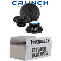 Lautsprecher Boxen Crunch GTS52 - 13cm 2-Wege Koax GTS 52 Auto Einbauzubehör - Einbauset passend für Citroen Berlingo 1 Heck - justSOUND