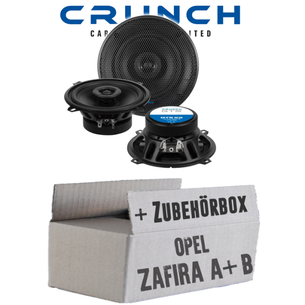 Lautsprecher Boxen Crunch GTS52 - 13cm 2-Wege Koax GTS 52 Auto Einbauzubehör - Einbauset passend für Opel Zafira A + B | Tür hinten - justSOUND