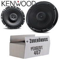 Lautsprecher Boxen Kenwood KFC-PS1796 - 16,5cm 2-Wege Koax Einbauzubehör - Einbauset passend für Peugeot 407 - justSOUND