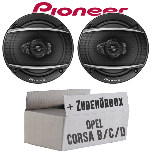 Lautsprecher Boxen Pioneer TS-A1670F - 16 cm 3-Weg Koaxiallautsprecher  Auto Einbausatz - Einbauset passend für Opel Corsa B/C/D - justSOUND