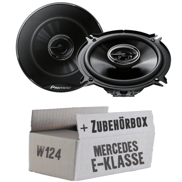 Pioneer TS-G1320F - 13cm 2-Wege Koax Lautsprecher - Einbauset passend für Mercedes W124 Limo Heck - justSOUND