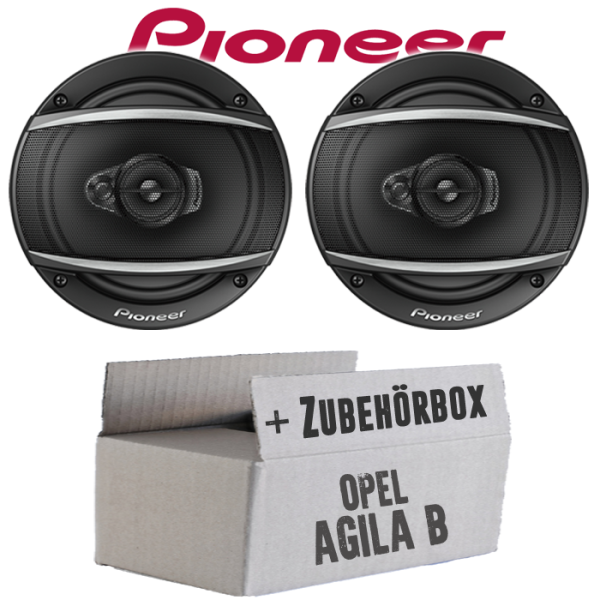 Lautsprecher Boxen Pioneer TS-A1670F - 16 cm 3-Weg Koaxiallautsprecher  Auto Einbausatz - Einbauset passend für Opel Agila B - justSOUND