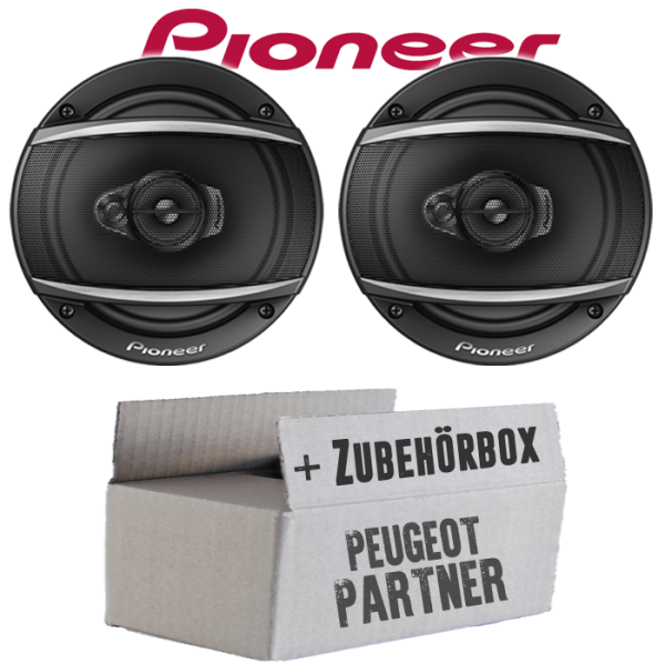 Lautsprecher Boxen Pioneer TS-A1670F - 16 cm 3-Weg Koaxiallautsprecher  Auto Einbausatz - Einbauset passend für Peugeot Partner - justSOUND