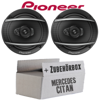 Lautsprecher Boxen Pioneer TS-A1670F - 16 cm 3-Weg Koaxiallautsprecher  Auto Einbausatz - Einbauset passend für Mercedes Citan Front - justSOUND
