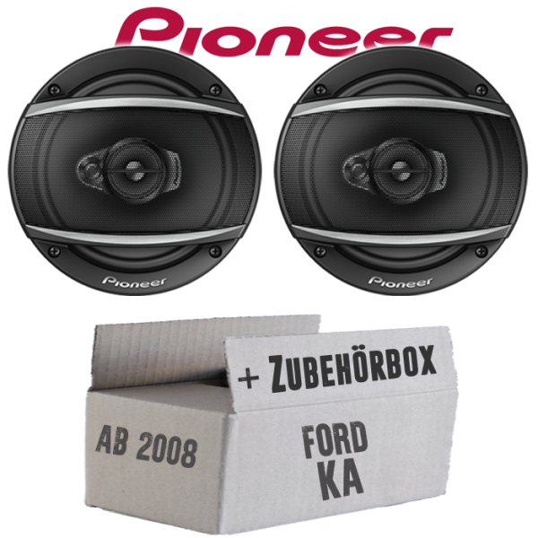 Lautsprecher Boxen Pioneer TS-A1670F - 16 cm 3-Weg Koaxiallautsprecher  Auto Einbausatz - Einbauset passend für Ford KA 2 RU8 - justSOUND