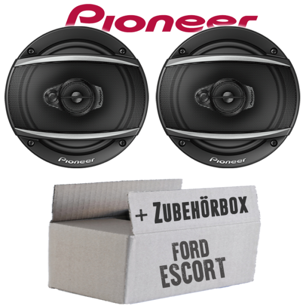 Lautsprecher Boxen Pioneer TS-A1670F - 16 cm 3-Weg Koaxiallautsprecher  Auto Einbausatz - Einbauset passend für Ford Escort Front - justSOUND