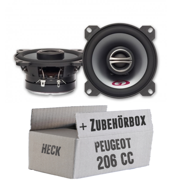 Alpine SPG-10C2 - 10cm Koax-System - Einbauset passend für Peugeot 206 CC Heck - justSOUND