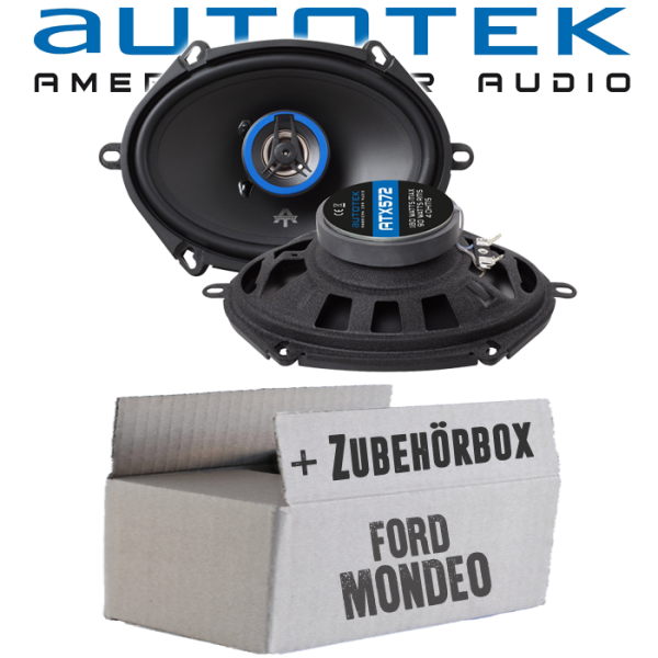 Lautsprechereinbauset oval 5x7 (ca. 13x18cm), Tür vorne -oder- Tür hinten für Ford Mondeo - justSOUND