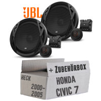 JBL Club 6500c | 2-Wege | 16,5cm Lautsprecher System - Einbauset passend für Honda Civic 7 VII Heck - justSOUND