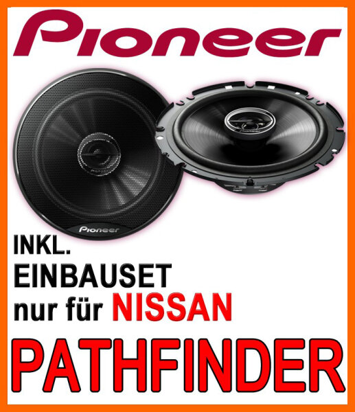 Lautsprecher - Pioneer TS-G1720F - 16,5cm 2-Wege 300 Watt Koax Einbauset passend für Nissan Pathfinder R51 - justSOUND