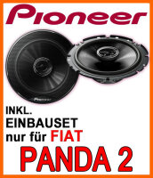 Pioneer TS-G1732i - 16,5cm 2-Wege Koaxe Lautsprecher Einbauset passend für Fiat Panda 2 (Typ 169) - justSOUND