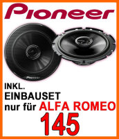 Pioneer TS-G1720F - 16,5cm 2-Wege Koaxe Lautsprecher Einbauset passend für Alfa Romeo 145 - justSOUND
