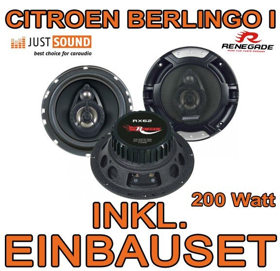 Citroen Berlingo I - Lautsprecher - Renegade RX-62  - 16,5cm Einbauset