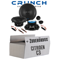 Lautsprecher Boxen Crunch GTS5.2C - 13cm 2-Wege System GTS 5.2C Auto Einbauzubehör - Einbauset passend für Citroen C3 - justSOUND