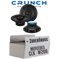 Lautsprecher Boxen Crunch GTS62 - 16,5cm 2-Wege Koax GTS 62 Auto Einbauzubehör - Einbauset passend für Mercedes CLK W208 Front - justSOUND
