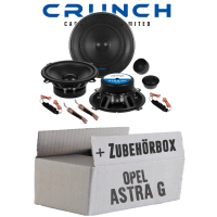 Lautsprecher Boxen Crunch GTS5.2C - 13cm 2-Wege System GTS 5.2C Auto Einbauzubehör - Einbauset passend für Opel Astra G - justSOUND
