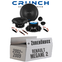 Lautsprecher Boxen Crunch GTS5.2C - 13cm 2-Wege System GTS 5.2C Auto Einbauzubehör - Einbauset passend für Renault Megane 2 - justSOUND
