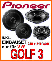Lautsprecher - Lautsprecherset Pioneer - Front für VW Golf 3 - justSOUND