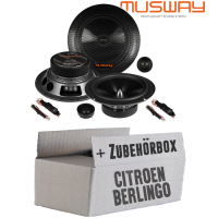 Lautsprecher Boxen Musway ME6.2C - 16,5cm System Auto Einbauzubehör - Einbauset passend für Citroen Berlingo 1 - justSOUND