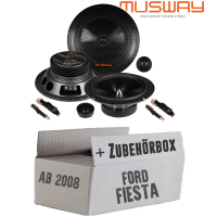 Lautsprecher Boxen Musway ME6.2C - 16,5cm System Auto Einbauzubehör - Einbauset passend für Ford Fiesta MK7 Front Heck - justSOUND