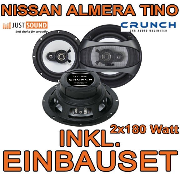 Lautsprecher - Crunch GTi62 - 16,5cm Einbauset passend für Nissan Almera + Tino - justSOUND