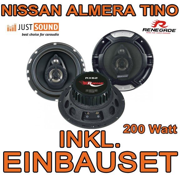 Lautsprecher - Renegade RX-62 - 16,5cm Einbauset passend für Nissan Almera + Tino - justSOUND