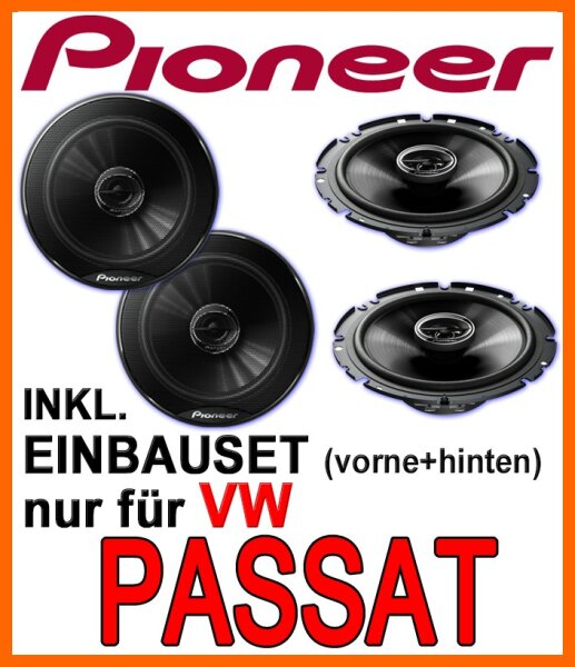 Lautsprecher Pioneer für vorne & hinten - Einbauset passend für VW Passat 3B & 3BG - justSOUND