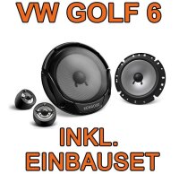 KENWOOD KFC-E170P - 16,5cm 2-Wege Lautsprecher Einbauset passend für VW Golf 6 - justSOUND