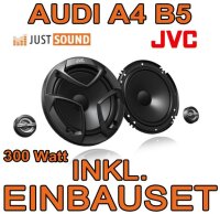 Heck Lautsprecher - JVC CS-JS600 - 16,5cm Einbauset passend für Audi A4 B5 Limousine - justSOUND