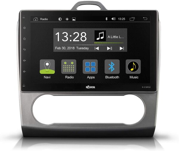 Radical R-C10FD2 mit 10.1“ Touchscreen | Autoradio passend für Ford Focus II (Auto Klima) mit 7.1 Android OS | vorbereitet für Navigation | FM Radio Bluetooth USB EasyConnect
