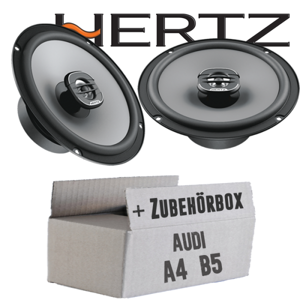 Lautsprecher Boxen Hertz X 165 - 16,5cm Koax Auto Einbauzubehör - Einbauset passend für Audi A4 B5 Ablage Heck - justSOUND