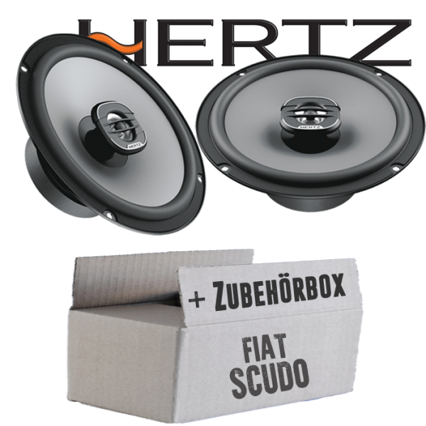 Lautsprecher Boxen Hertz X 165 - 16,5cm Koax Auto Einbauzubehör - Einbauset passend für Fiat Scudo 1 Front - justSOUND