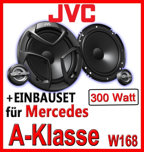 16,5cm 2-Wege Lautsprecher vorne - JVC CS-JS600 - Einbauset passend für Mercedes A-Klasse JUST SOUND best choice for caraudio
