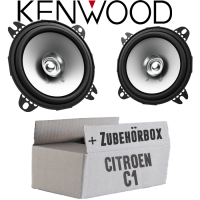 Lautsprecher Boxen Kenwood KFC-S1056 - 10cm Koax Auto Einbauzubehör - Einbauset passend für Citroen C1 - justSOUND