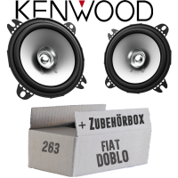 Lautsprecher Boxen Kenwood KFC-S1056 - 10cm Koax Auto Einbauzubehör - Einbauset passend für Fiat Doblo Typ 263 - justSOUND