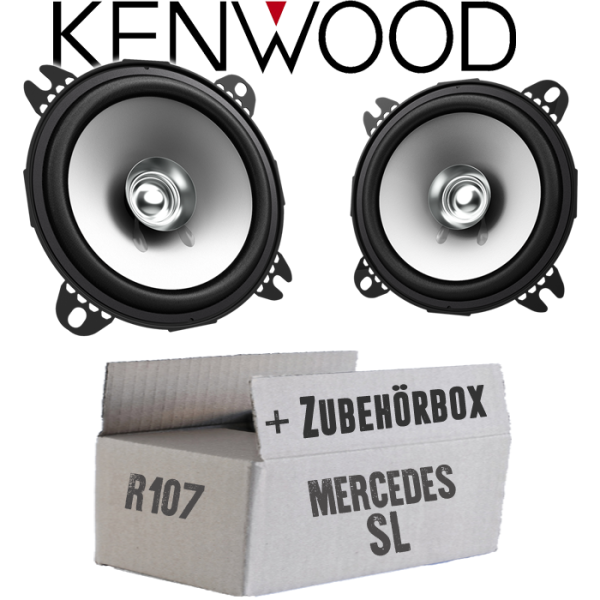 Lautsprecher Boxen Kenwood KFC-S1056 - 10cm Koax Auto Einbauzubehör - Einbauset passend für Mercedes SL R107 Front - justSOUND