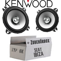 Lautsprecher Boxen Kenwood KFC-S1056 - 10cm Koax Auto Einbauzubehör - Einbauset passend für Seat Ibiza 6K Armaturenbrett - justSOUND