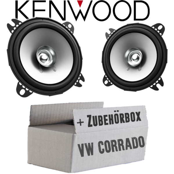 Lautsprecher Boxen Kenwood KFC-S1056 - 10cm Koax Auto Einbauzubehör - Einbauset passend für VW Corrado Front - justSOUND