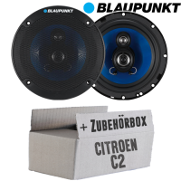 Lautsprecher Boxen Blaupunkt ICx663 - 16,5cm 3-Wege Auto Einbauzubehör - Einbauset passend für Citroen C2 - justSOUND