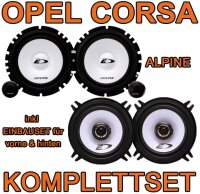 Alpine SXE Komplettset für vorne & hinten für Opel Corsa B, C - justSOUND