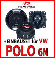 Renegade RX-42 - 10cm Koax-System Lautsprecher - Einbauset passend für VW Polo 6N - justSOUND