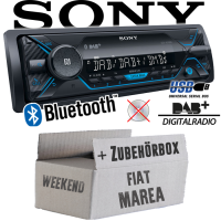 Autoradio Radio Sony DSX-A510BD - DAB+ | Bluetooth | MP3/USB - Einbauzubehör - Einbauset passend für Fiat Marea & Weekend 185 - justSOUND