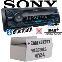Autoradio Radio Sony DSX-A510BD - DAB+ | Bluetooth | MP3/USB - Einbauzubehör - Einbauset passend für Mercedes W124 - justSOUND