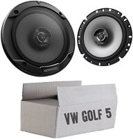 Lautsprecher Boxen Kenwood KFC-S1766 - 16,5cm 2-Wege Koax Auto Einbauzubehör - Einbauset passend für VW Golf 5 - justSOUND