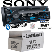 Autoradio Radio Sony DSX-A510BD - DAB+ | Bluetooth | MP3/USB - Einbauzubehör - Einbauset passend für Seat Toledo 2 1M - justSOUND